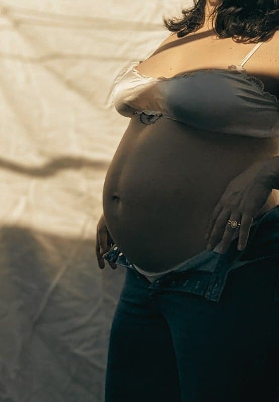 Woman holding a baby